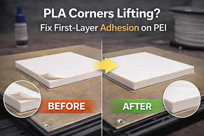 PLA Corners Lifting? Fix First-Layer Adhesion on PEI