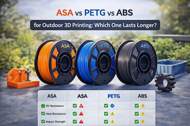 ASA vs PETG vs ABS for Outdoor 3D Printing Comparison