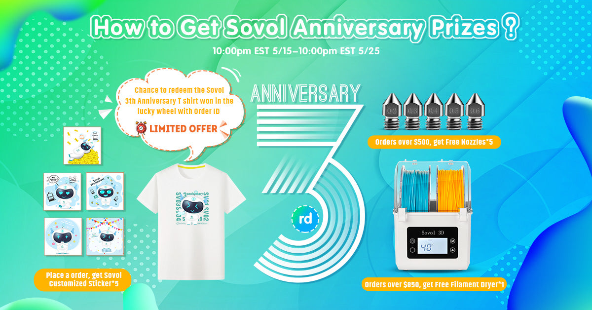 Sovol 3rd Anniversary Free Gifts and Sales