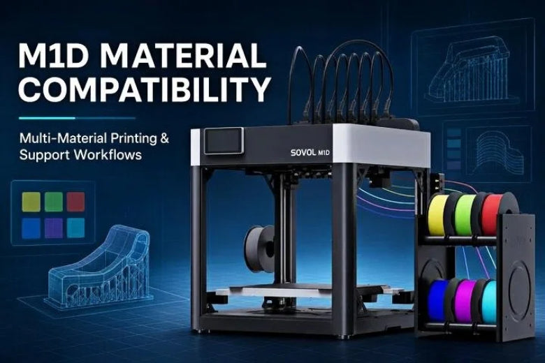 M1D Material Compatibility Guide: Multi-Material Printing, Supports, and Tool-Changing Workflows