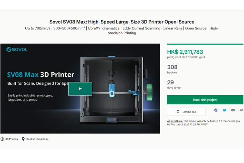 Why the Sovol SV08 Max crowdfunding project is so popular