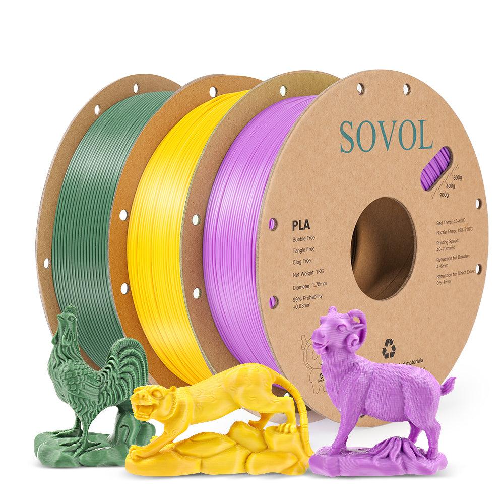 Sovol 1.75mm PLA 3D Printing Filament 3KG Bundles Material From the US