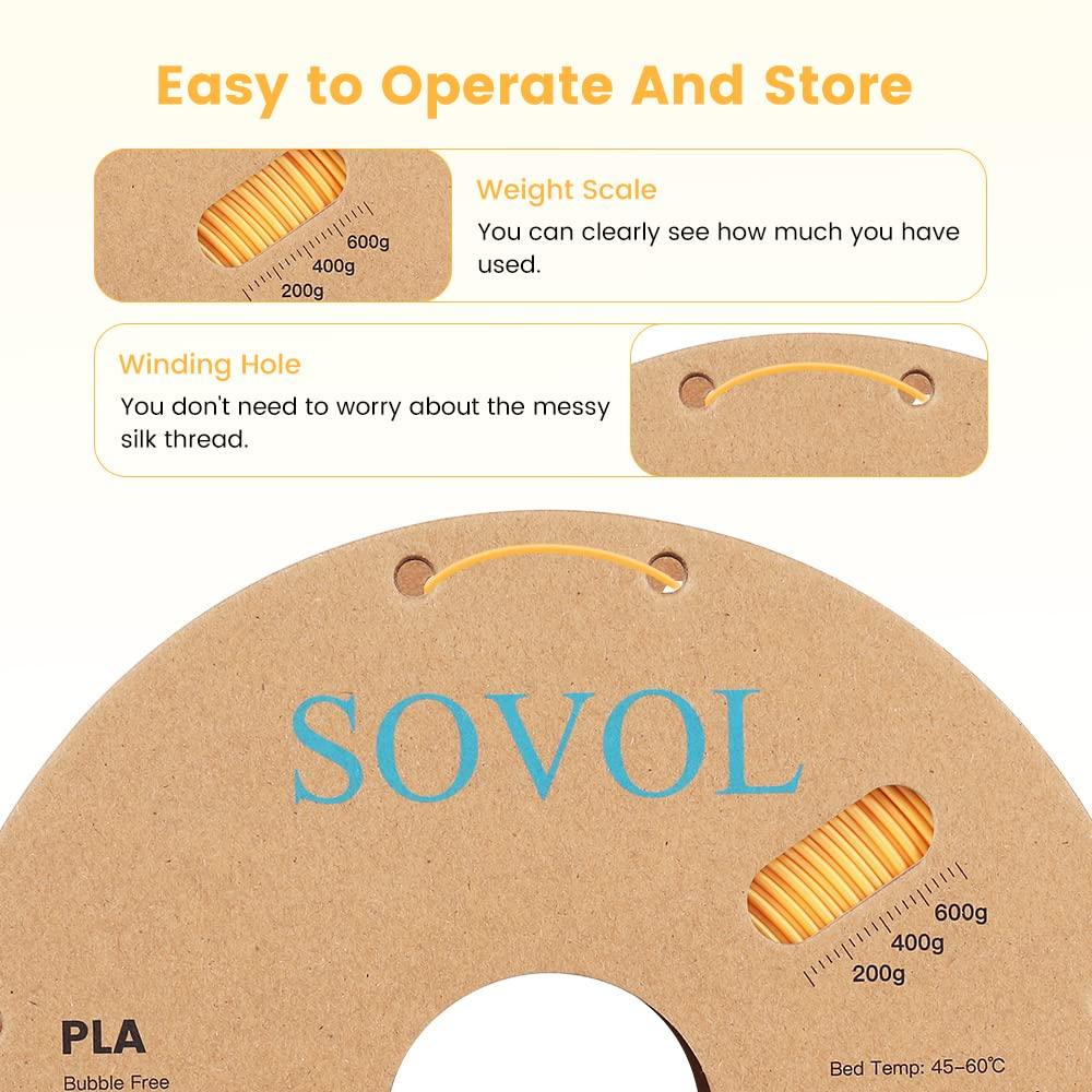 Sovol Silk PLA 3D Printing Filament Single/Dual/Tri/Rainbow Colors 1.75mm Material From the US