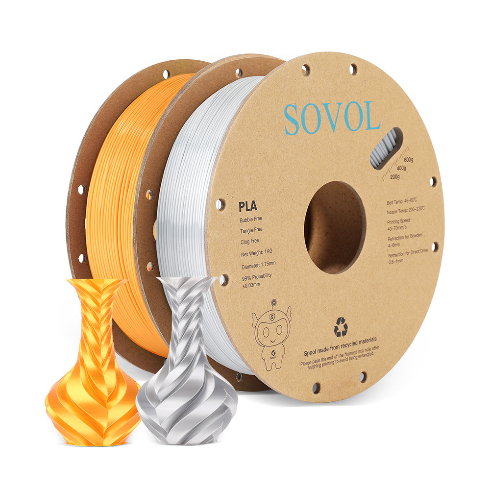 Sovol Silk PLA 3D Printing Filament Single Colors 1.75mm