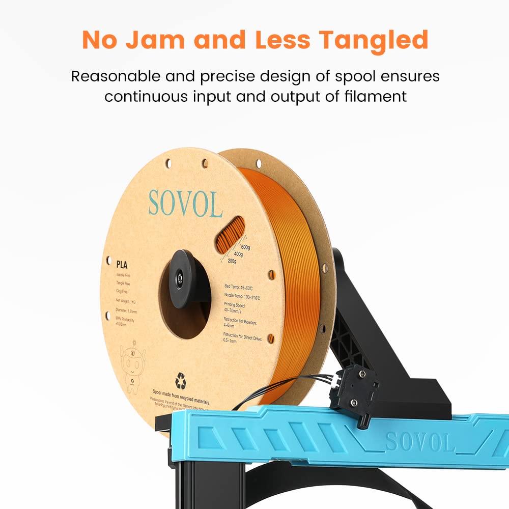 Sovol Silk PLA 3D Printing Filament Single/Dual/Tri/Rainbow Colors 1.75mm Material From the US