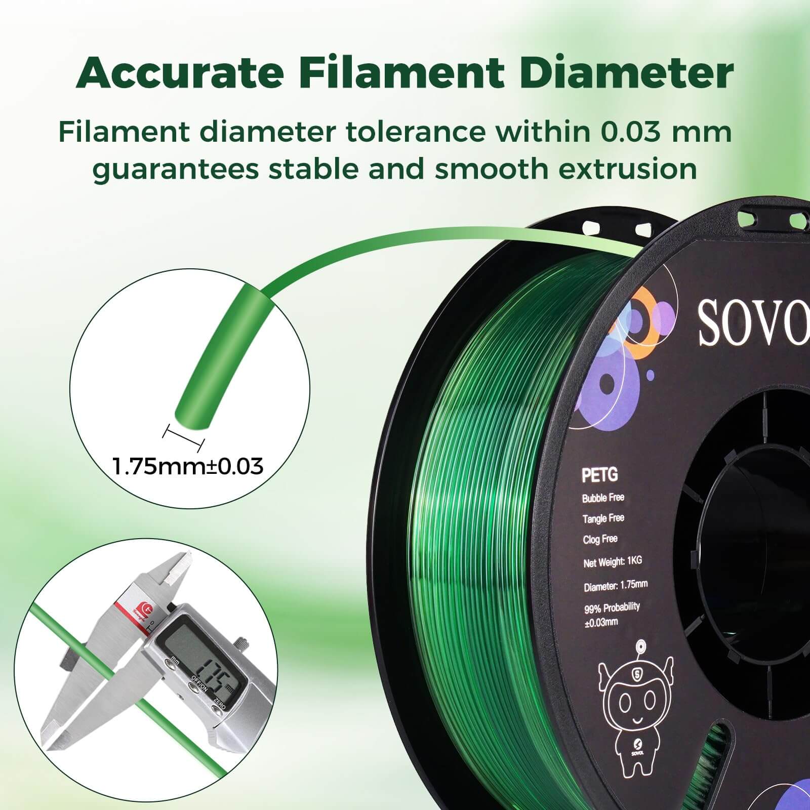 Sovol PETG 3D Filaments Gradient Green