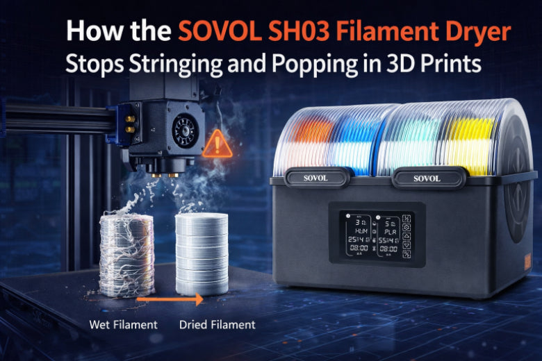 How the SOVOL SH03 Filament Dryer Stops Stringing and Popping in 3D Prints