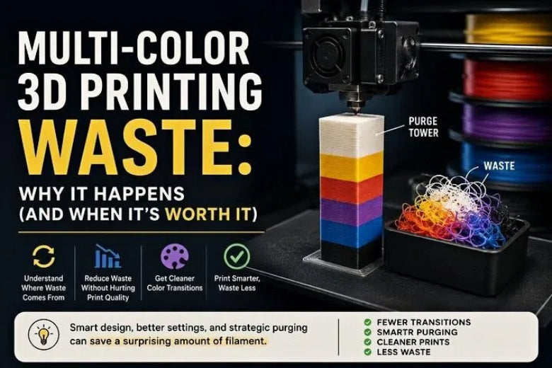 Multi-Color 3D Printing Waste: Why It Happens (and When It’s Worth It)