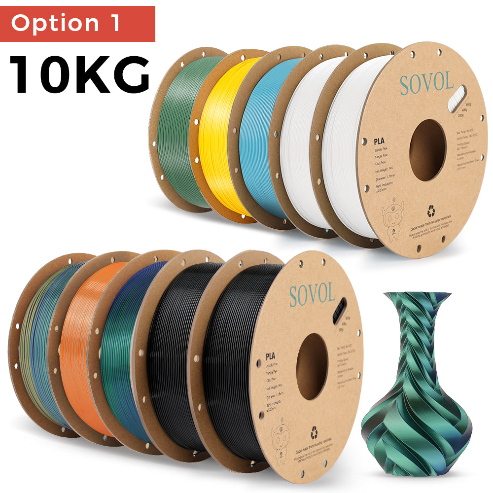 {10KG Bundle Sale} Sovol 1.75mm PLA Multicolor 3D Printing Filaments 1KG/Rolls