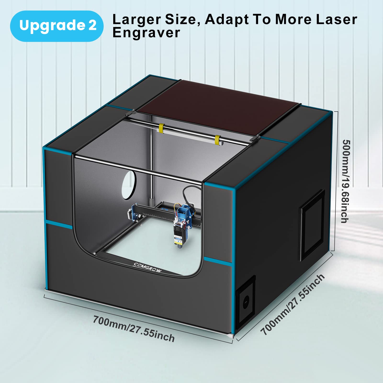 #Laser Enlosure Size_M:700*700*500mm
