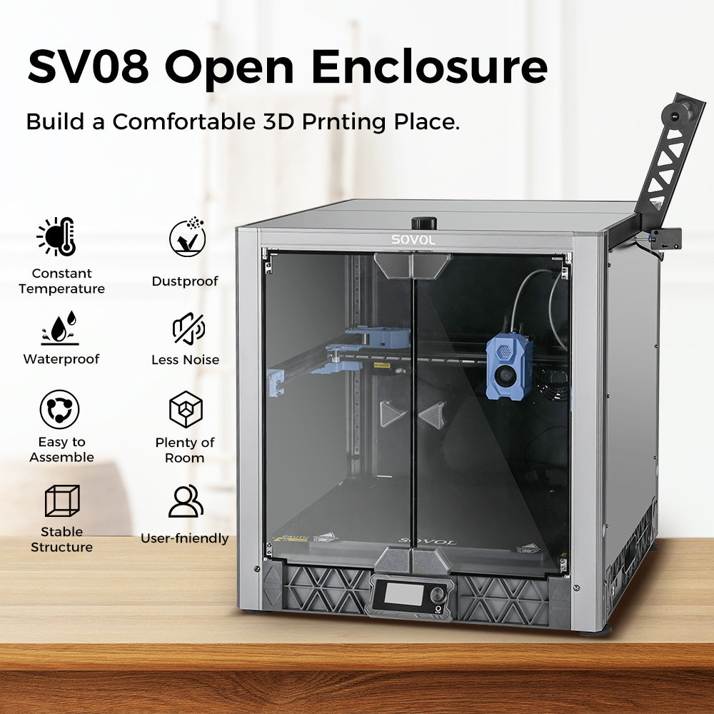 SV08 Metal and Tempered Glass Open Enclosure