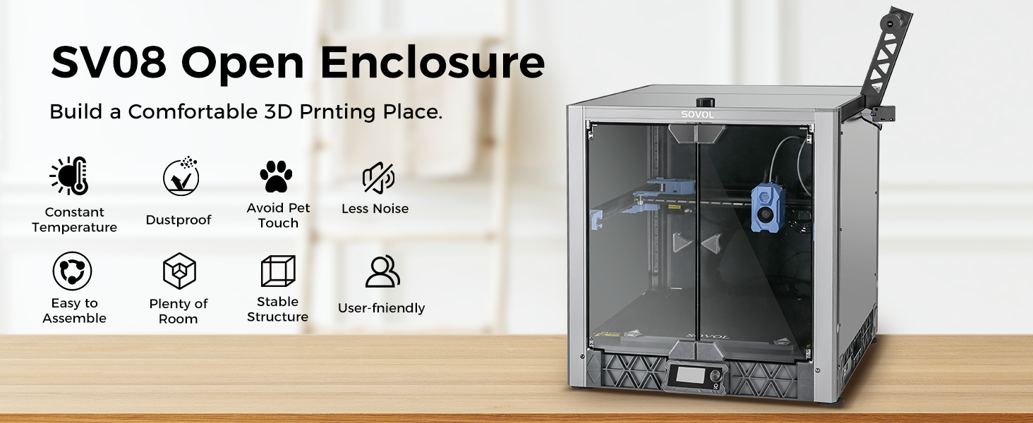 Sovol SV08 Metal and Tempered Glass Open Enclosure 1