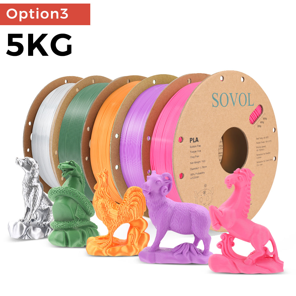 {5KG Bundle Sale} Sovol 1.75mm PLA Multicolor 3D Printing Filaments  1KG/Rolls Material From the US