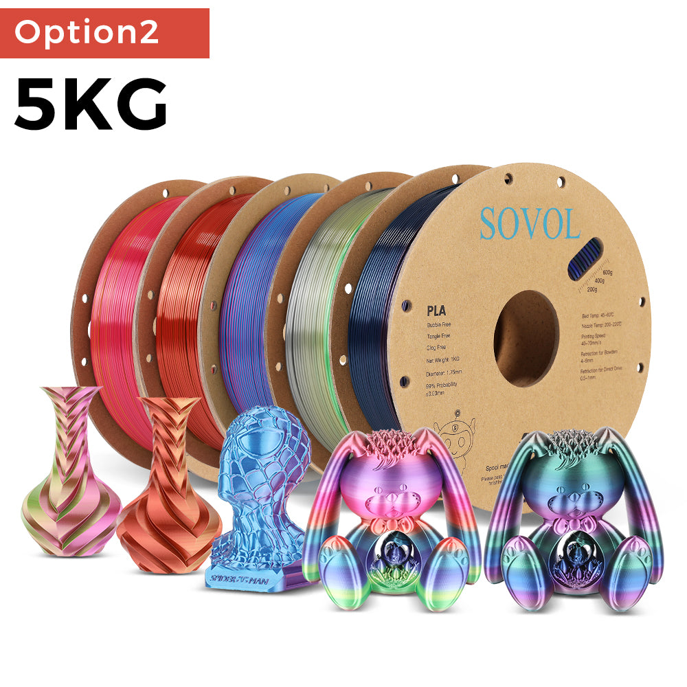 {5KG Bundle Sale} Sovol 1.75mm PLA Multicolor 3D Printing Filaments  1KG/Rolls Material From the US