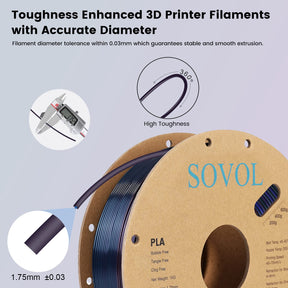 Sovol Silk PLA 3D Printing Filament Single/Dual/Tri/Rainbow Colors 1.75mm Material From the US
