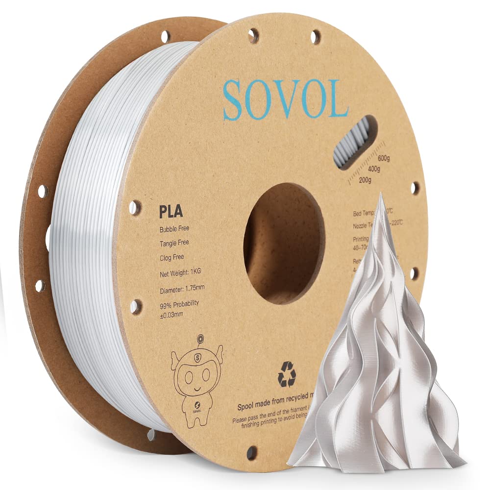 Sovol Silk PLA 3D Printing Filament Single/Dual/Tri/Rainbow Colors 1.75mm Material From the US