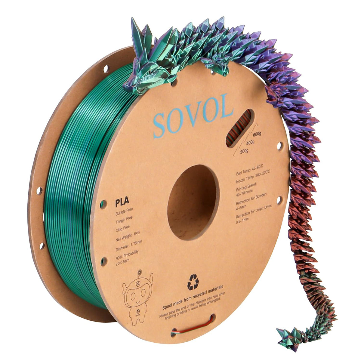 #sovol filament color_Tri-Green Purple Copper