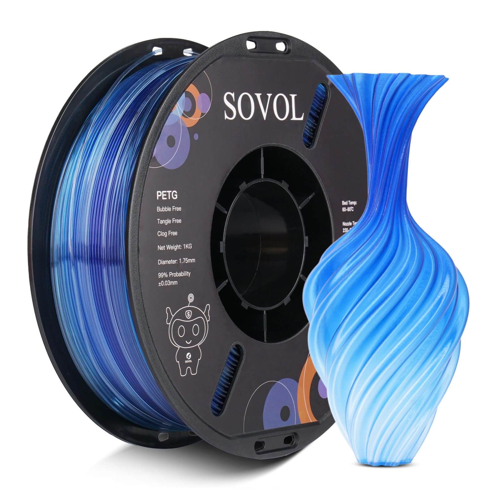 Sovol PETG 3D Filaments Gradient Blue