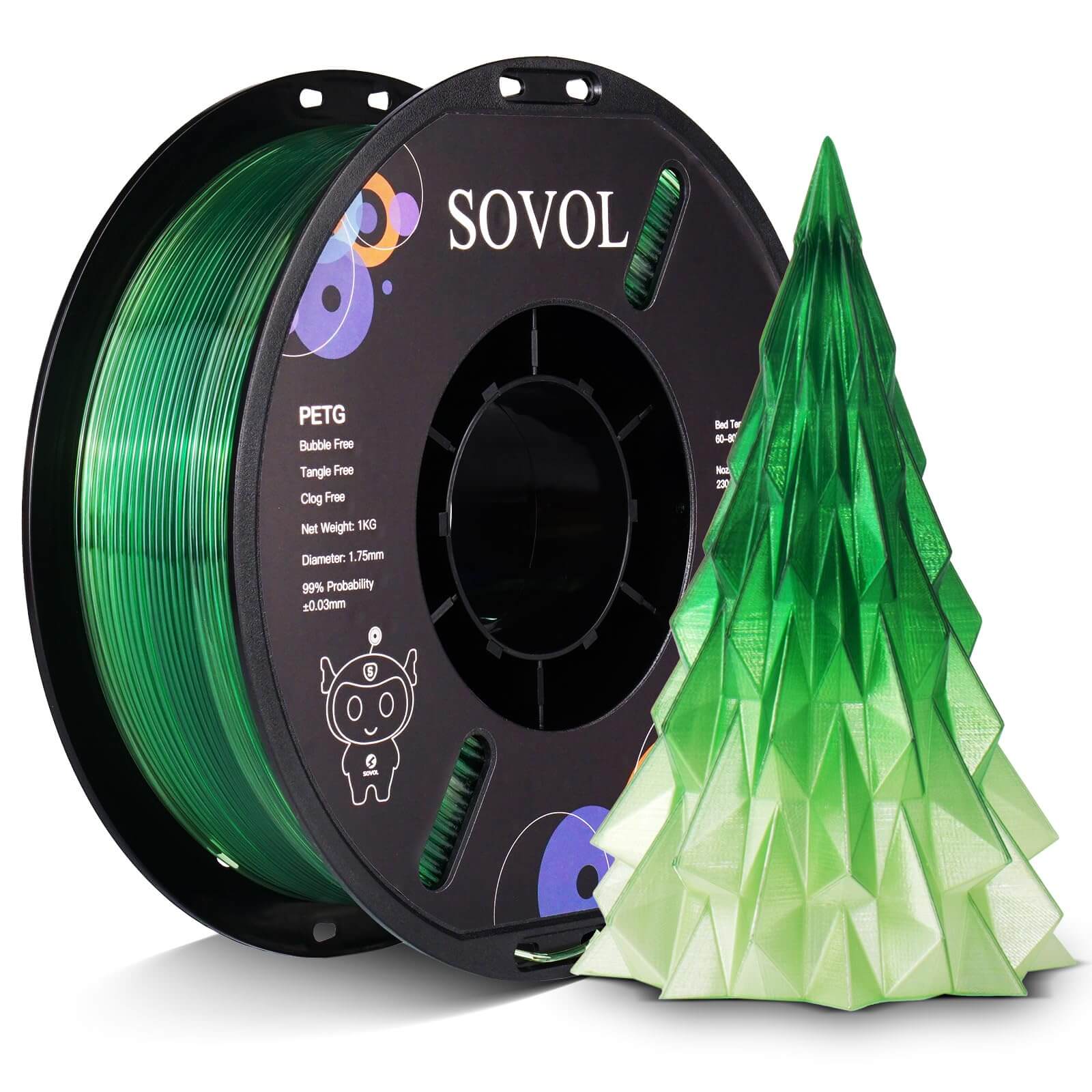 Sovol PETG 3D Filaments Gradient Green