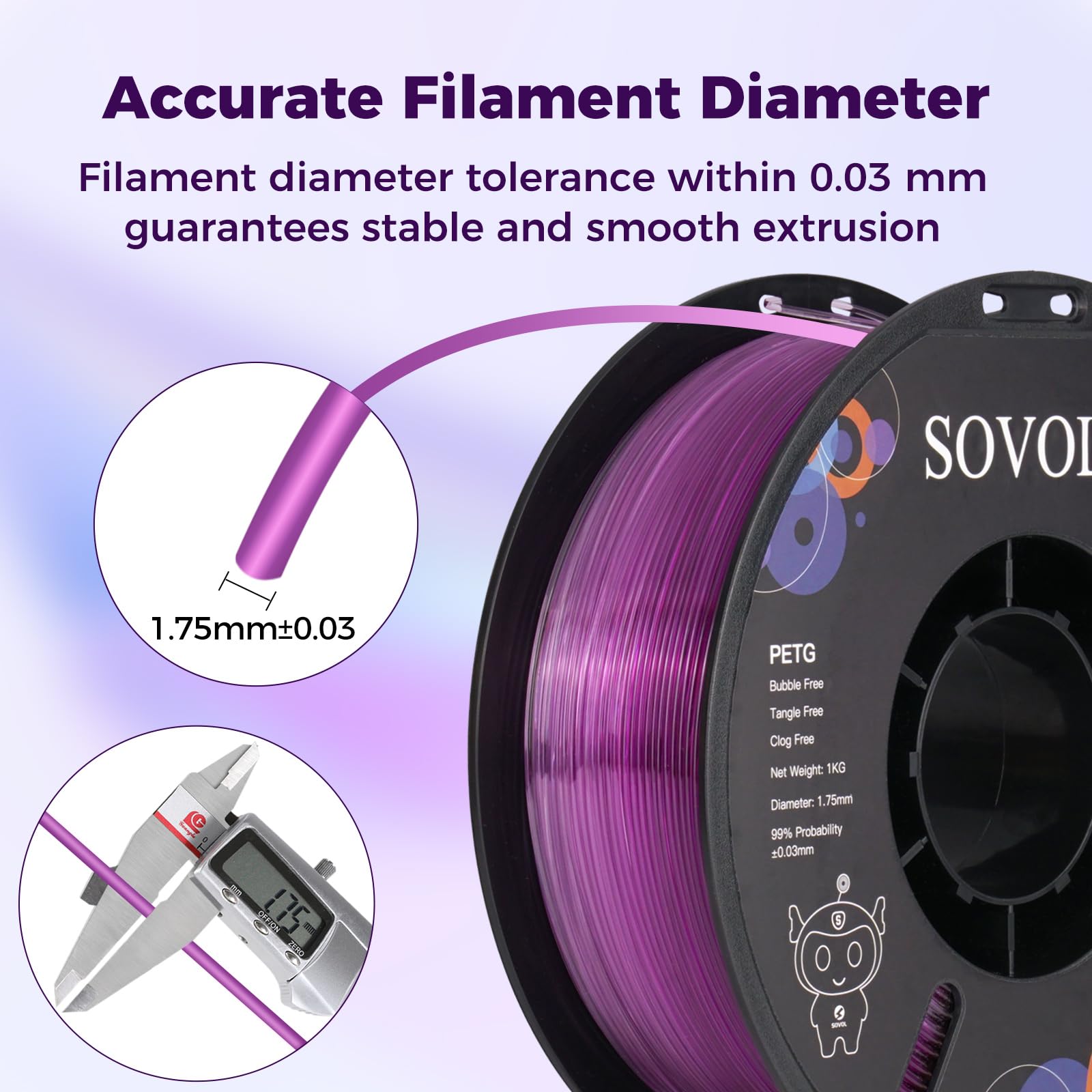 Sovol PETG 3D Filaments Gradient Purple