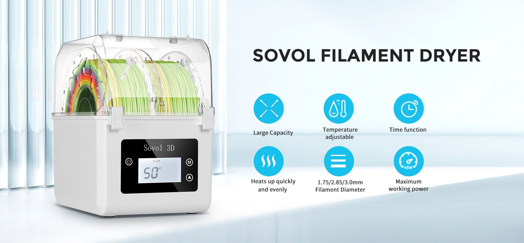Sovol SH01 Filament Dryer Active Heating Drying Box