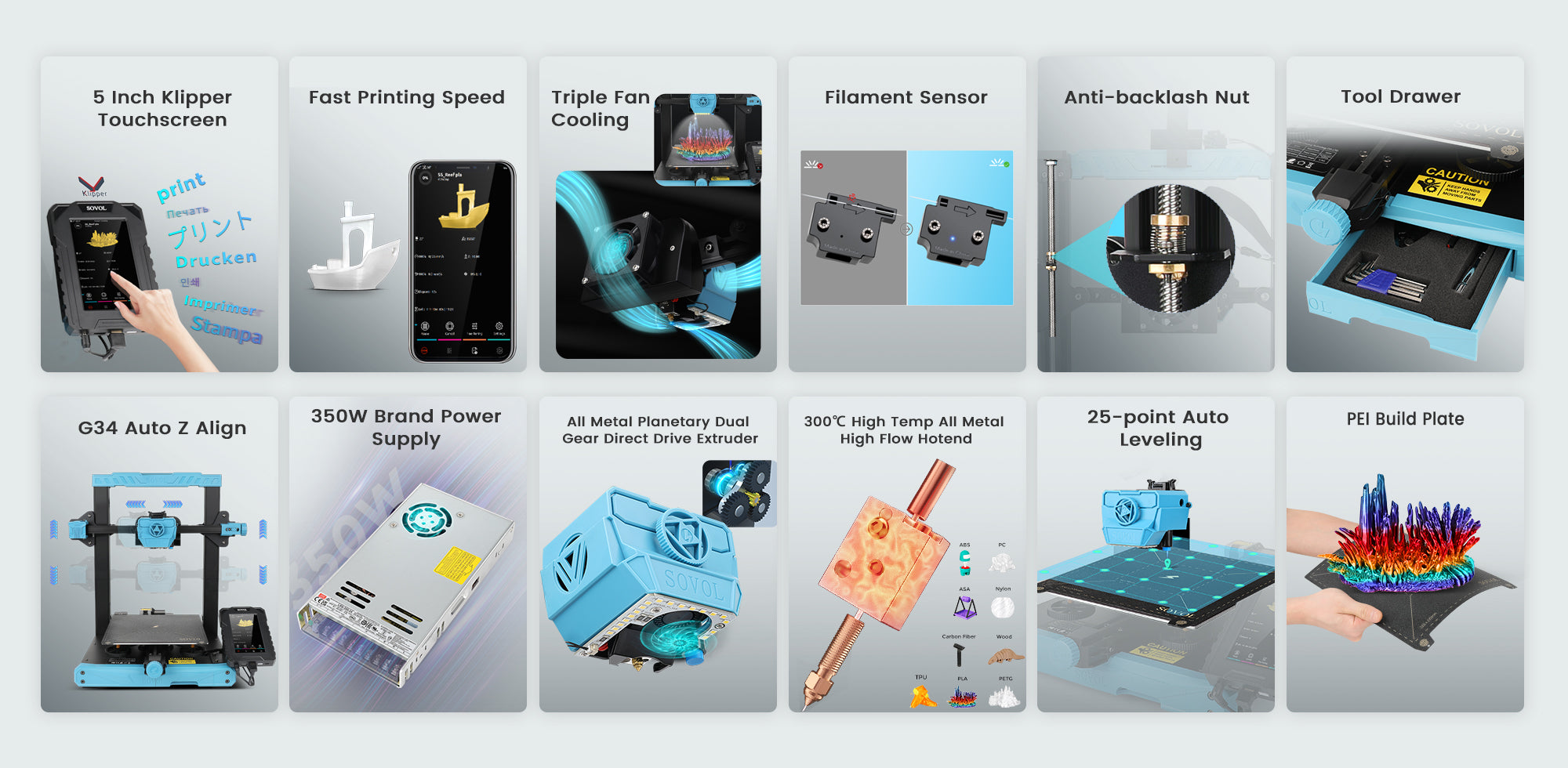 Sovol SV07 Klipper 3D Printer, Fast 3D Printer, Sovol 3D Printer