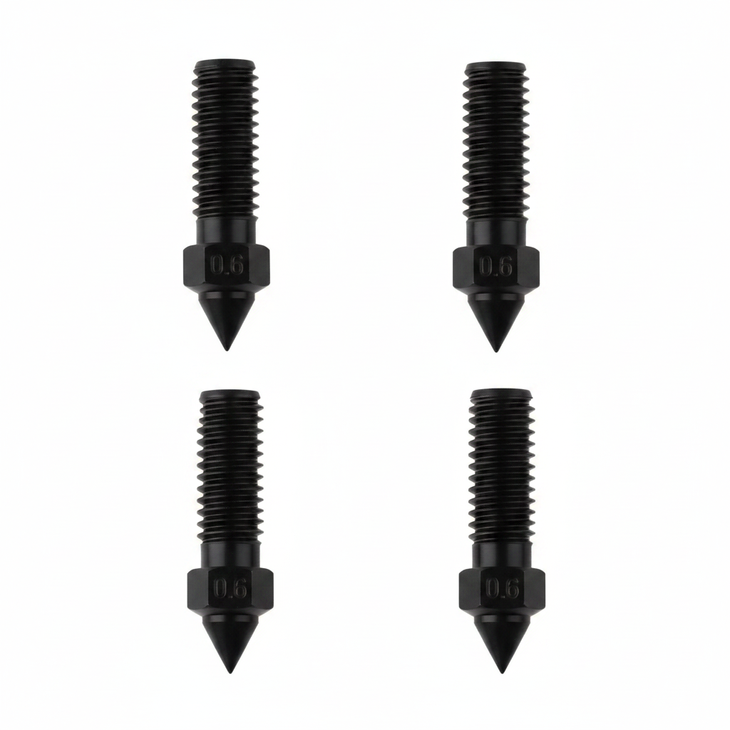 T500 Black Hardened Steel Nozzle 0.6mm 4pcs - Sovol