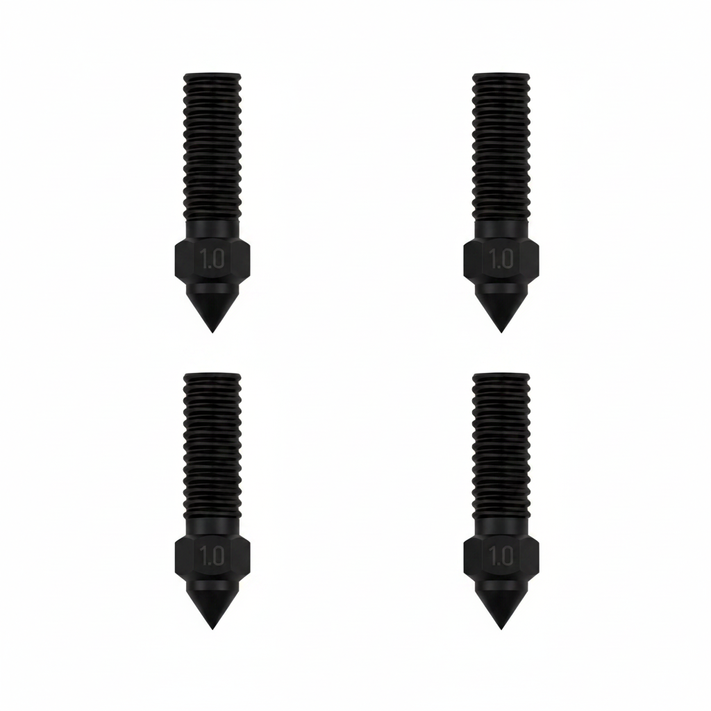 T500 Black Hardened Steel Nozzle 1.0mm 4pcs - Sovol