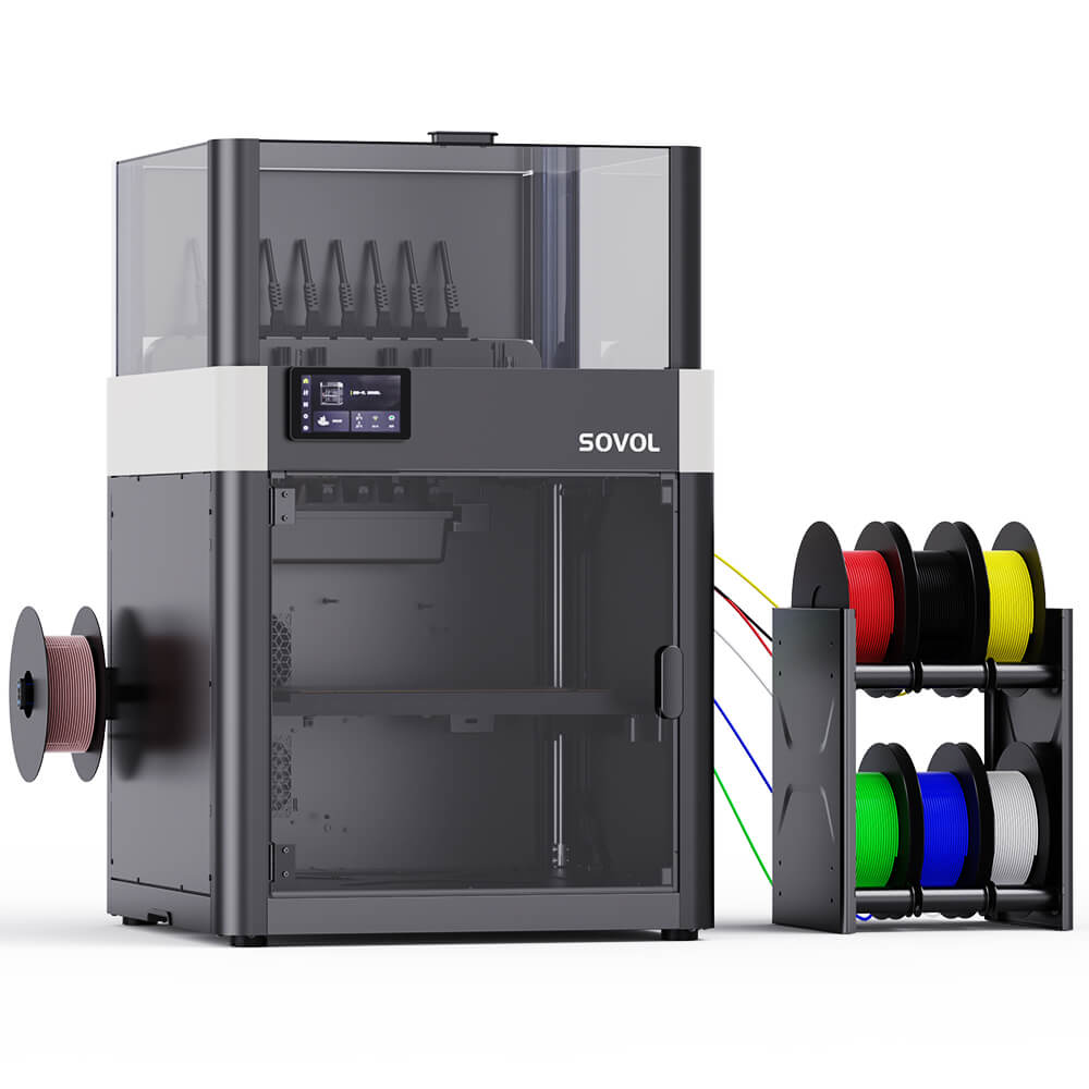 Sovol M1D enclosed 3D printer side render with filament spool holder