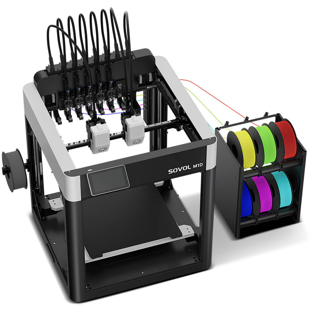 Sovol M1D multi-material IDEX 3D printer angled render