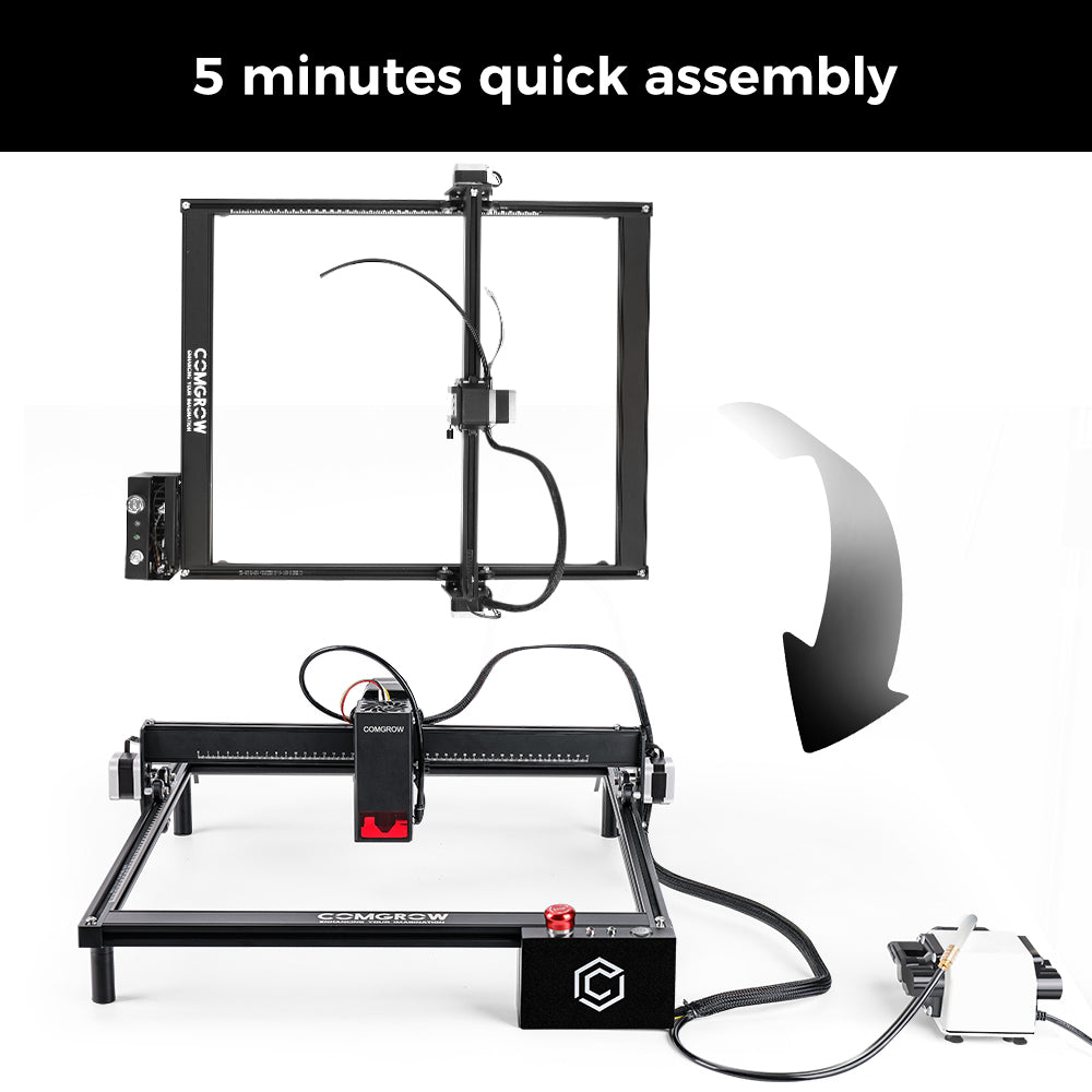 5min quick assembly of comgrow z1 pro laser engraver with an air assistant pump