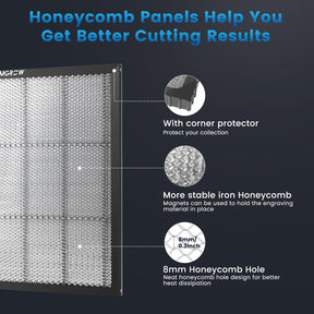 get better cutting results with corner protection,stable iron honeycomb and 8mm honeycomb hole