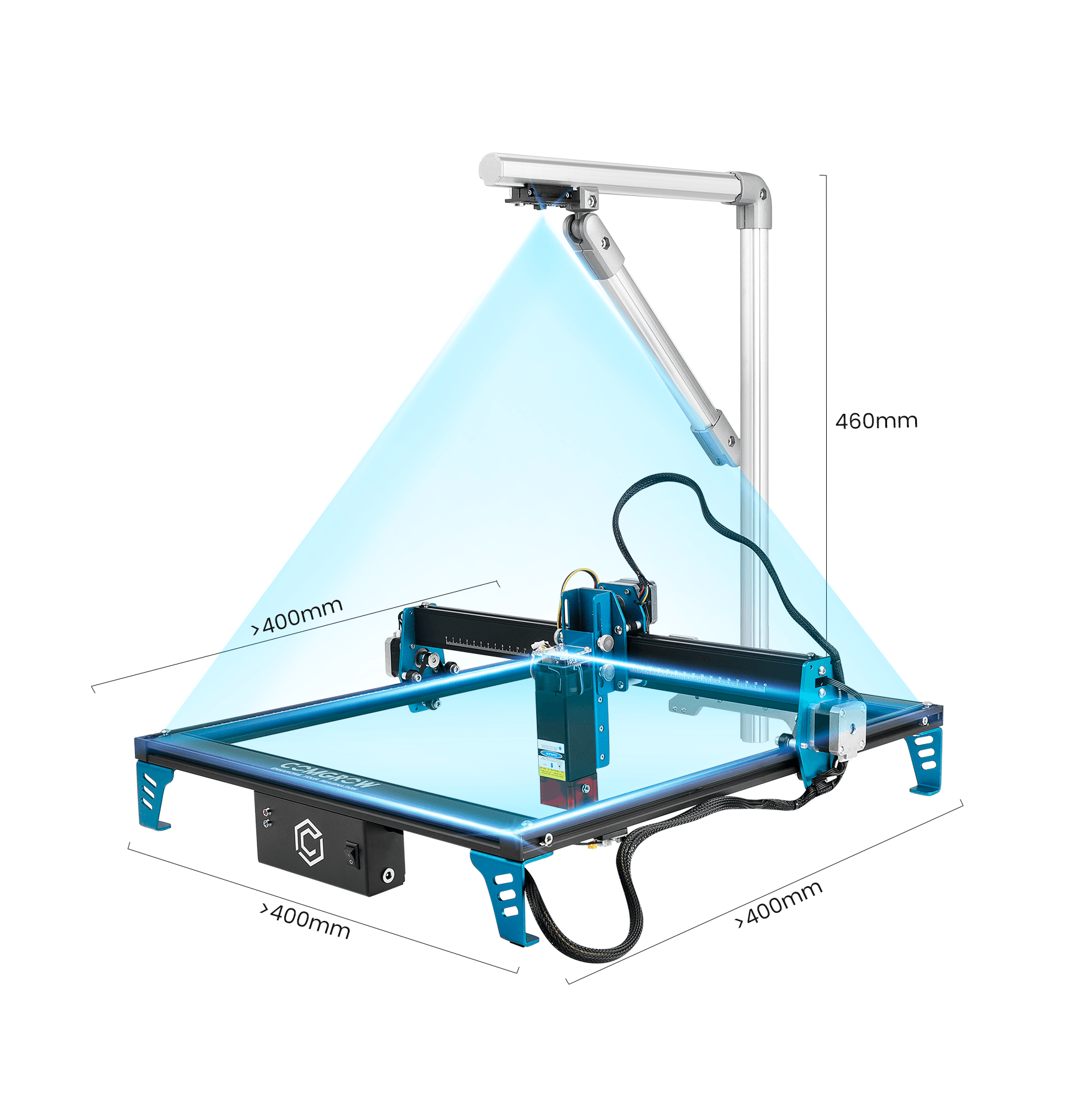 Comgrow Aluminum Lightburn Camera with Mounting Arm